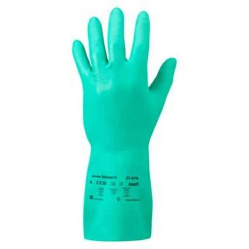Ansell Chemical Resistant Gloves Ansell Alphatec Solvex Green Nitrile Hand Gloves, Size 9, 37-676 (Pack of 12)