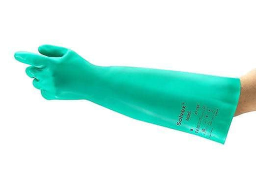 Ansell Chemical Resistant Gloves Ansell Chemical Hand Gloves Nitrile Green Size 10, Solvex 37-185 (Pair Of 12)