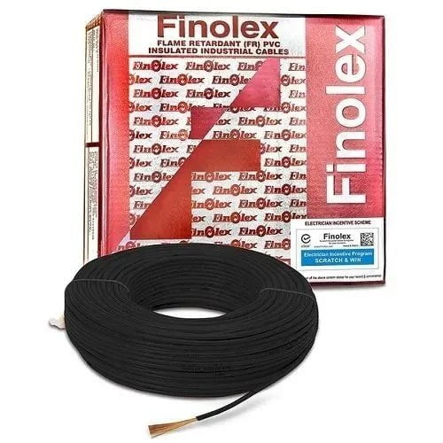 Finolex Flame Retardant Flexible Cable Black Finolex 0.75 sq.mm (Flame Retardant) Single Core PVC Insulated Copper Flexible Cable(100m)