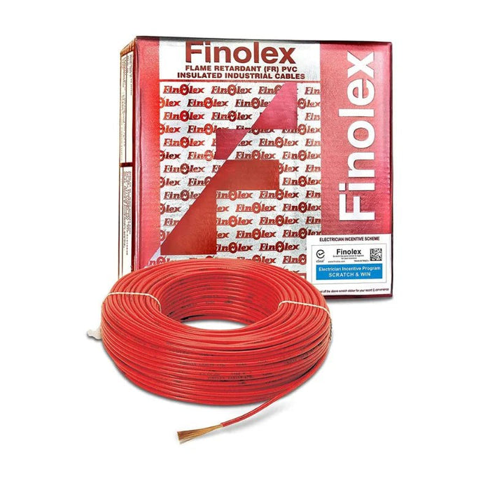 Finolex Flame Retardant Flexible Cable Red Finolex 1 sq.mm (Flame Retardant) Single Core PVC Insulated Copper Flexible Cable(100m)