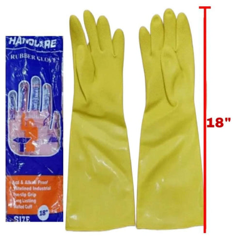 Handcare Rubber Gloves HandCare Industrial Rubber Gloves 18 Inch (Pack of 12 Pairs)