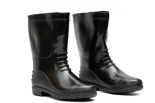 Hillson Safety Shoes Hillson 11 Inch Chota Hathi Plain Toe Black PVC Gumboot
