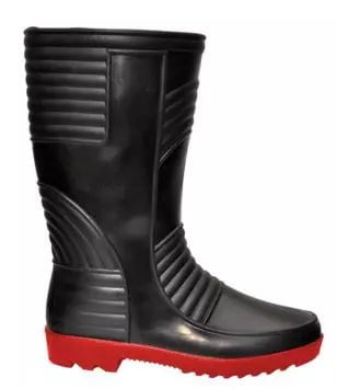 Hillson Safety Shoes Hillson 12 Inch Welsafe Black & Red Plain Toe Gumboot
