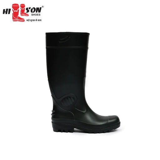 Hillson Safety Shoes Hillson 9 inch Don Black PVC Plain Toe Gumboot