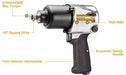 Ingco Air Impact Wrench Ingco 1/2" Drive 7000 RPM Air Impact Wrench AIW12562