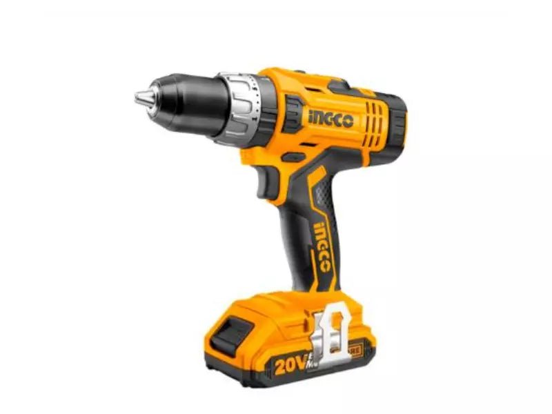Ingco Cordless Drill Ingco 10 mm 20 V Lithium-Ion Cordless Drill With 1 Pc Battery & Charger (CDLI20051)