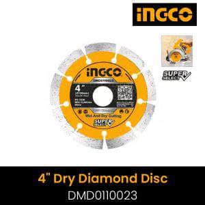 Ingco Diamond Cutting Blade Ingco 4 Inch Dry Diamond Disc DMD0110023 (Pack of 5N)