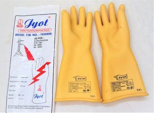 Jyot Electrical Gloves Jyot Rubber Insulating Seamless Electrical Gloves 11kV Pack Of 1 Pair