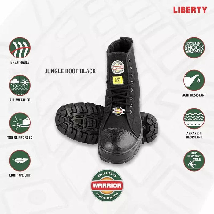 Liberty Warrior Safety Shoes Liberty Warrior 88-46HSTG Double Density Black Canvas Boot