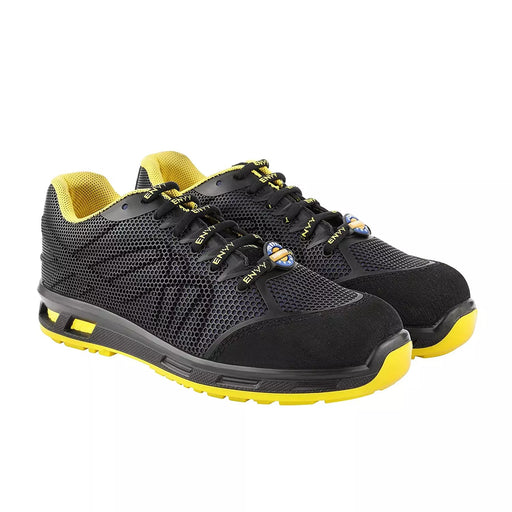 Liberty Warrior Safety Shoes Liberty Warrior Envy Cygnus Leather Steel Toe Black & Yellow Safety Shoes