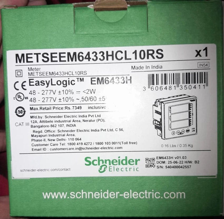 Schneider Energy Meter Schneider Electric Conzerv EM6433H 5-6000mA Electric Energy Meter
