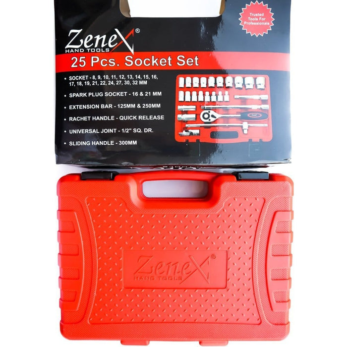 Zenex Socket Sets Zenex 25 Pcs 1/2 Square Socket Set